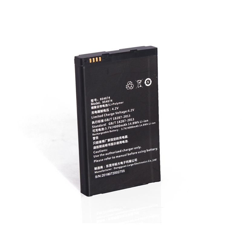 3.7V 4000mAh寬溫聚合物鋰電池，記錄儀備用鋰電池